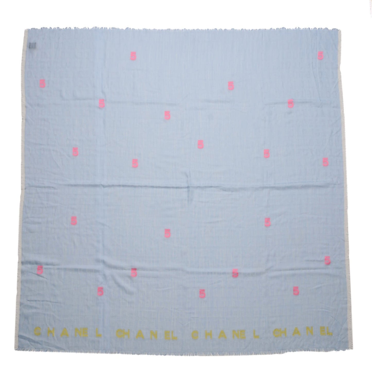 Silk Cashmere N°5 Square Scarf Light Blue