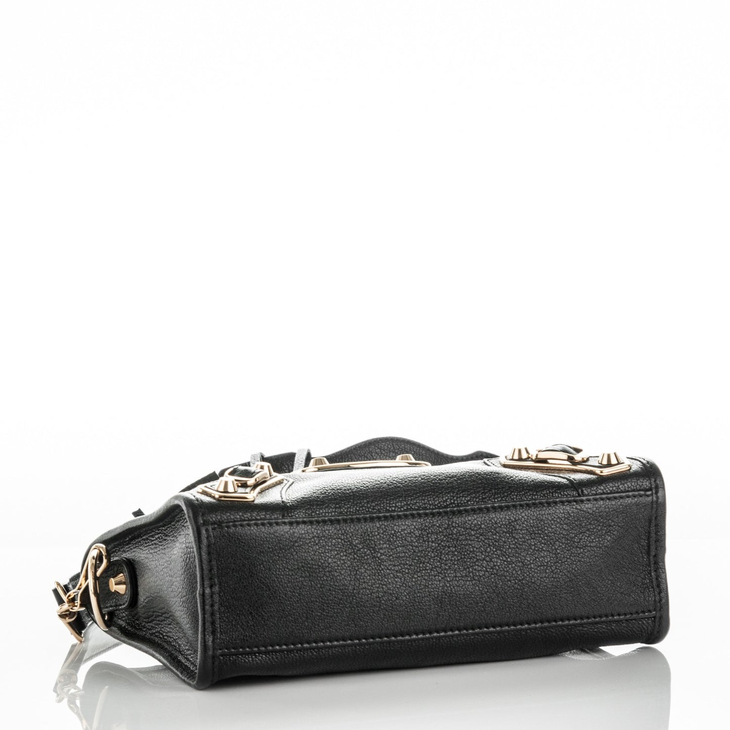 Chevre Gold Metallic Edge Hardware Mini City Black