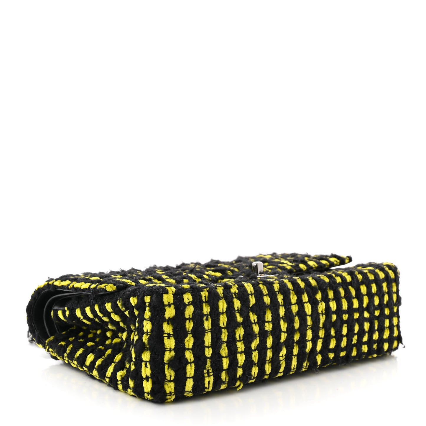 Tweed Quilted Medium Double Flap Yellow Black