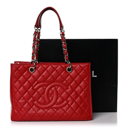 Chanel Caviar Quilted Grand Shopping Tote GST Red 11 of 11