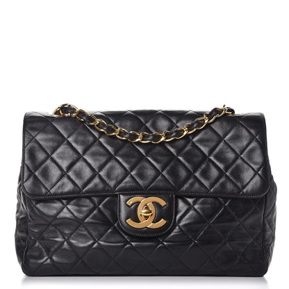 Chanel Lambskin Quilted Jumbo Single Flap Black 1 of 9