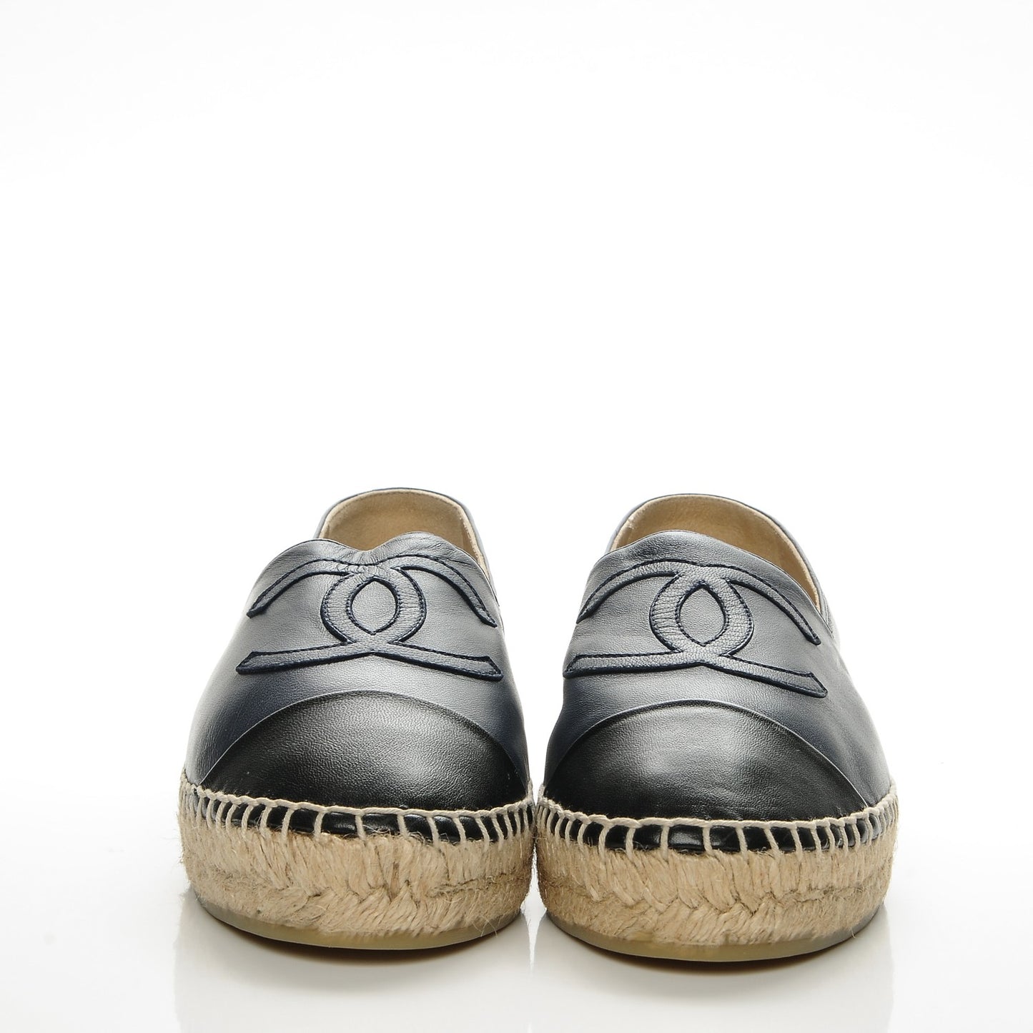 Lambskin CC Espadrilles 38 Black Navy