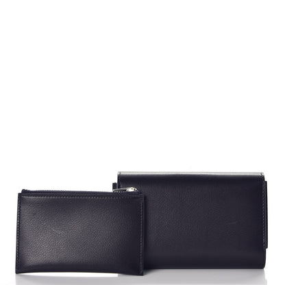 Hermes Evergrain Lizard Passant Compact Wallet Bleu Indigo Ombre 5 of 10