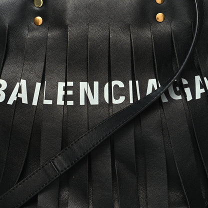 Balenciaga Calfskin XS Fringe Laundry Cabas Black 7 of 13