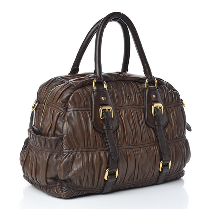 Prada Nappa Gaufre Dome Satchel Noce 3 of 10
