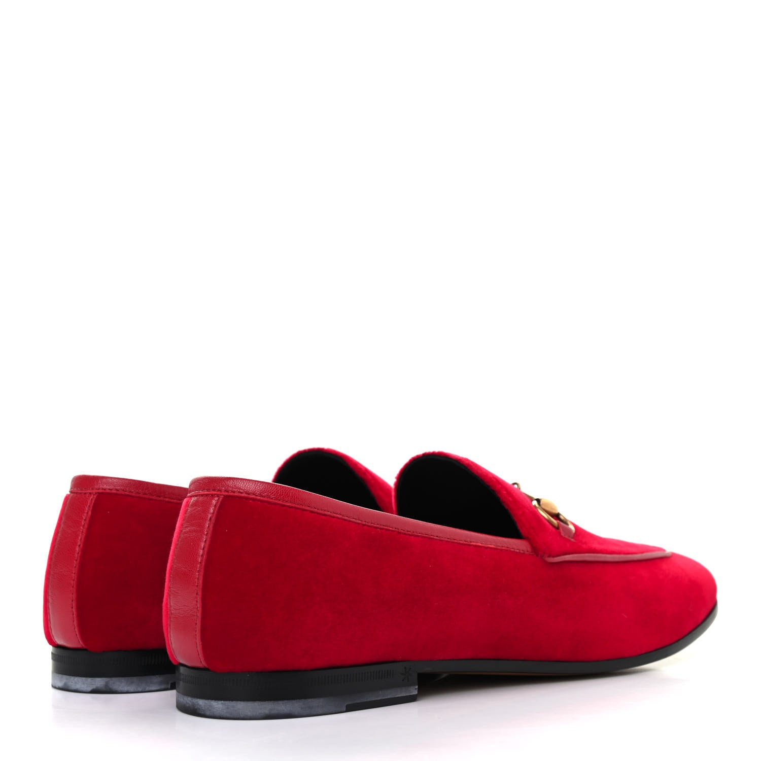 Gucci Velvet Horsebit Womens Jordaan Loafers 38.5 Hibiscus Red 5 of 7