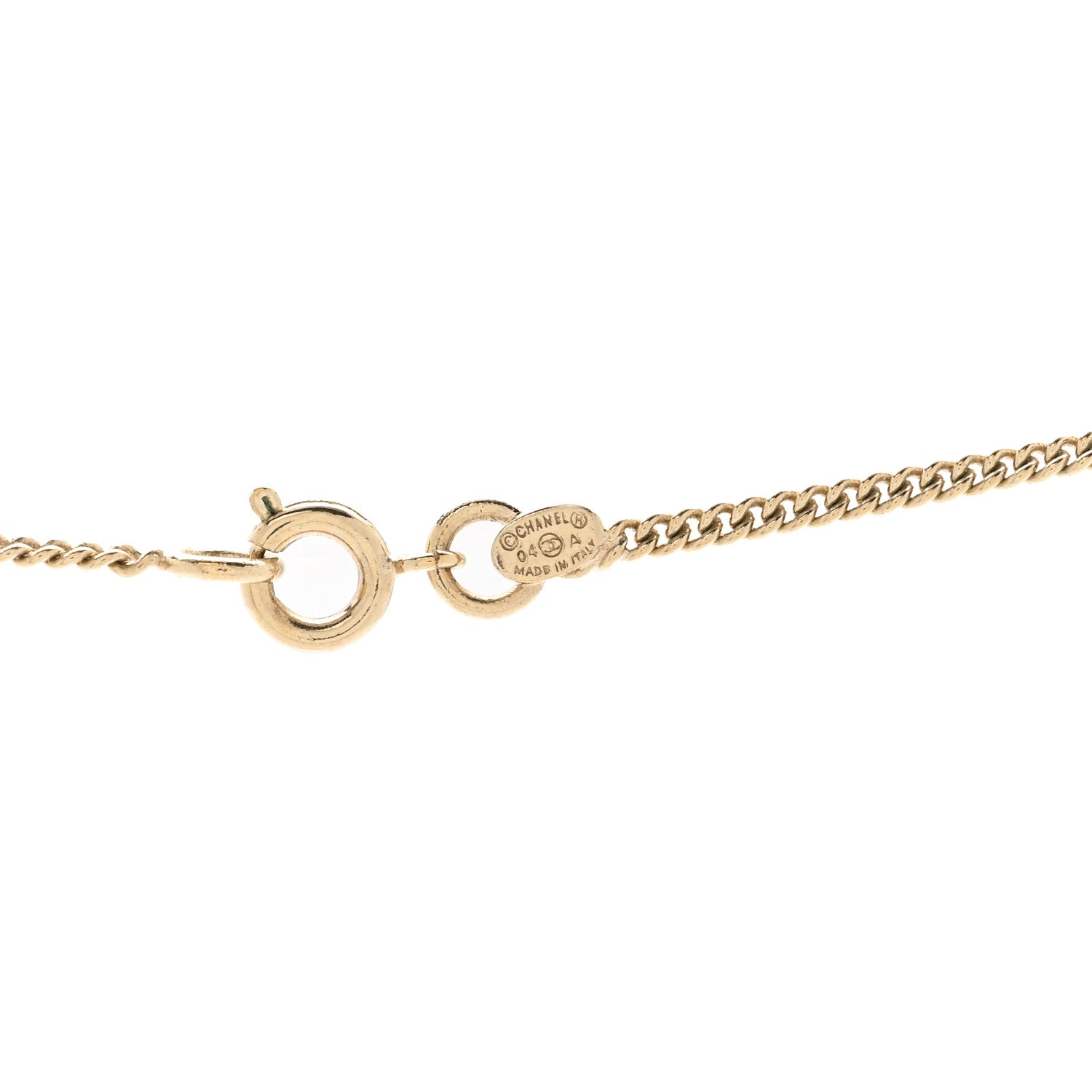 Chanel Crystal CC Necklace Gold Multicolor 5 of 5