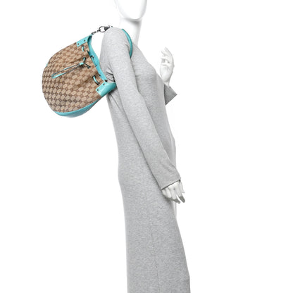Gucci Monogram Drawstring Hobo Turquoise 2 of 15