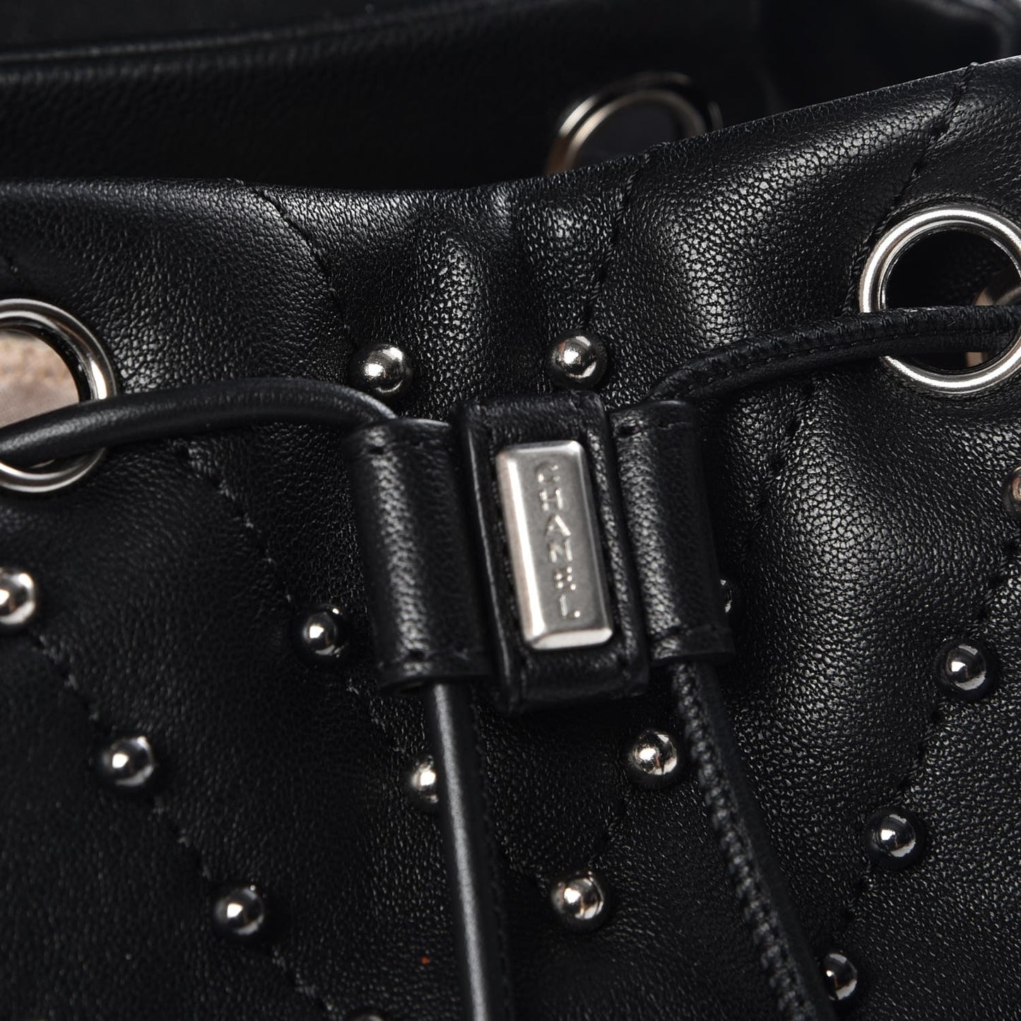 Lambskin Chevron Quilted Studded Stud Wars Backpack Black