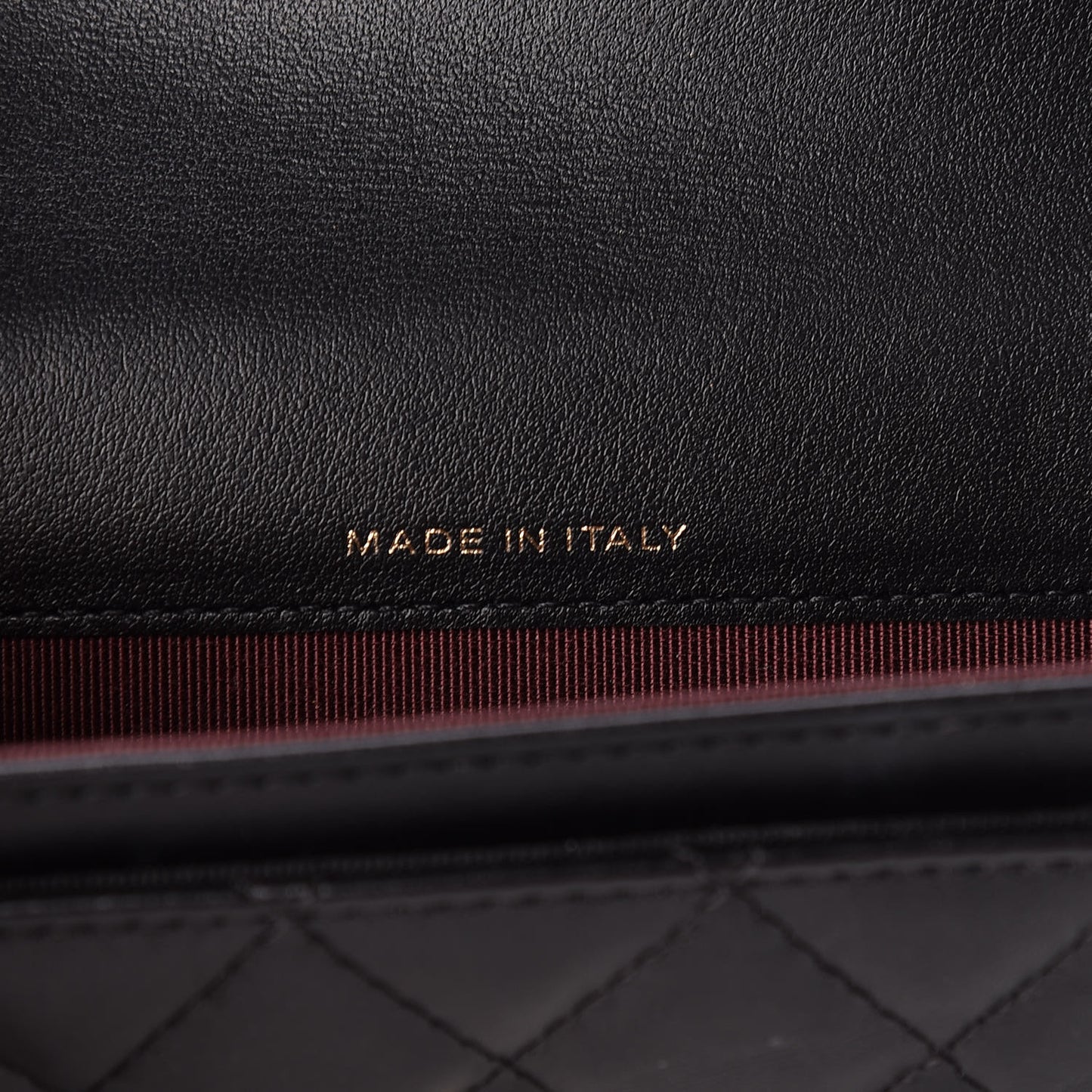 Aged Calfskin Quilted Reissue Flap Card Holder Black