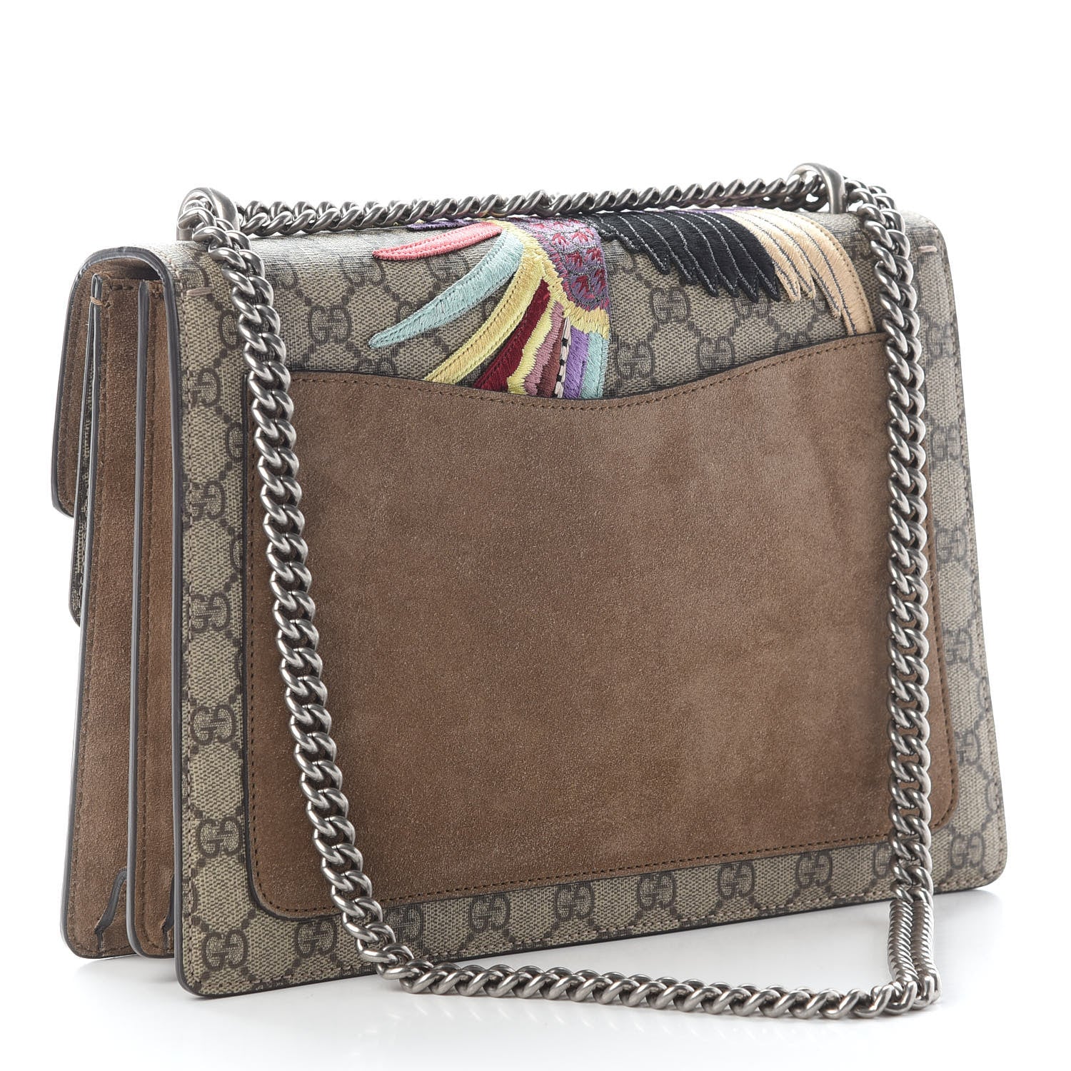 Gucci GG Supreme Monogram Embroidered Medium Dionysus Shoulder Bag Taupe 3 of 9