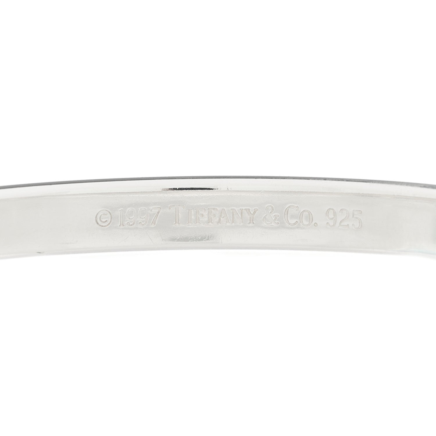 Tiffany Sterling Silver Narrow 1837 Bangle Bracelet 2 of 3