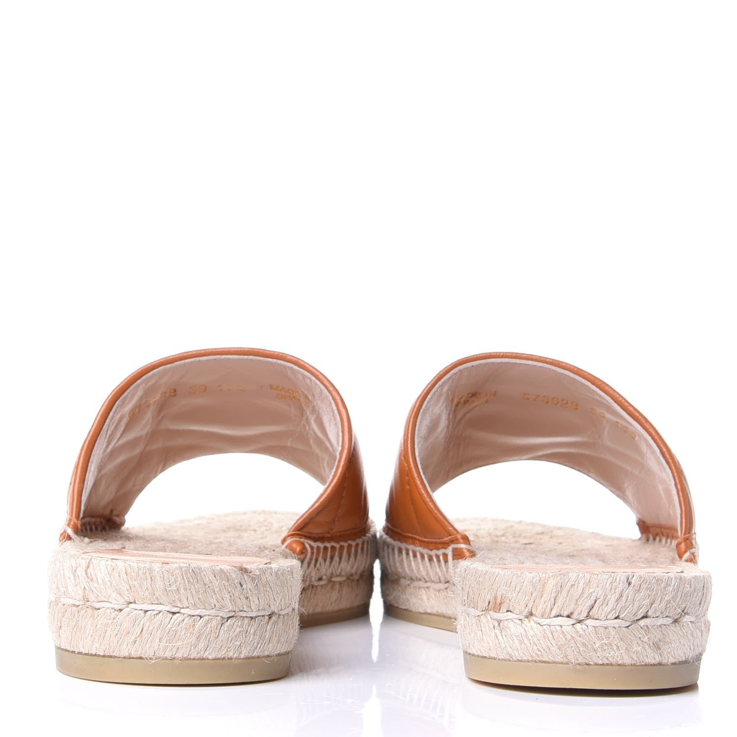 Gucci Nappa Matelasse GG Marmont Espadrille Slide Sandals 39 Cognac 6 of 11
