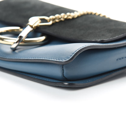 Chloe Suede Calfskin Small Faye Shoulder Bag Summer Blue Intense Green 10 of 12