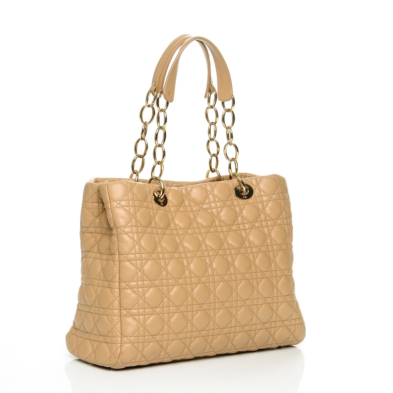 Christian Dior Lambskin Cannage Large Dior Soft Shopping Tote Beige 3 of 6