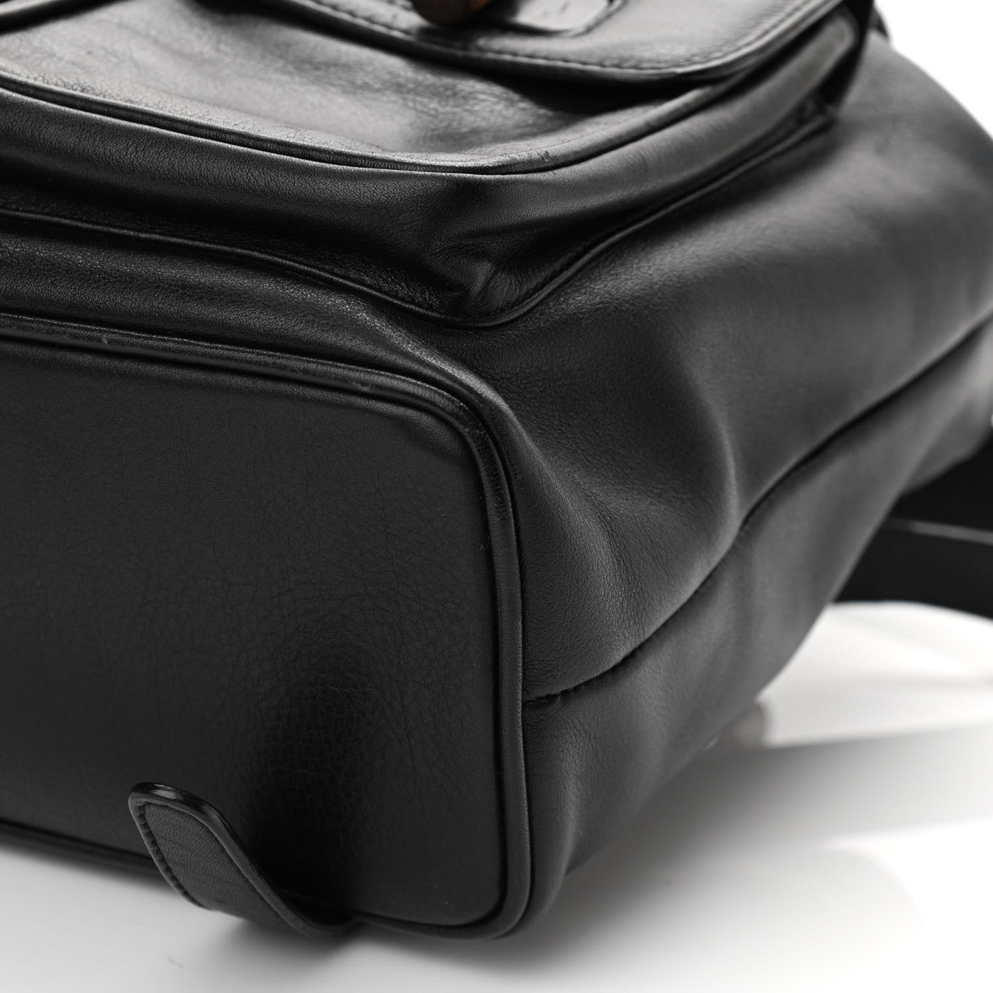 Calfskin Bamboo Backpack Black