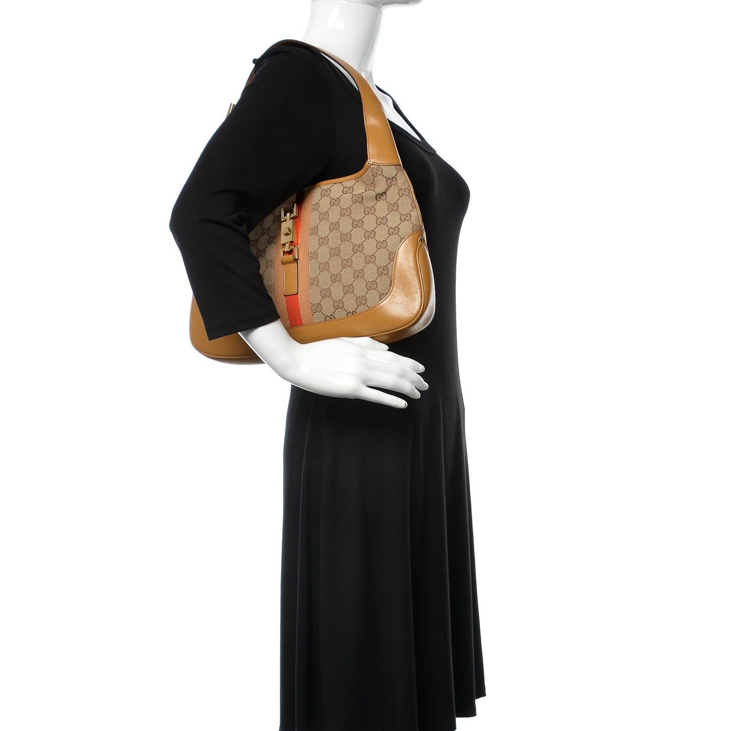 Monogram Web Jackie O Hobo Tan