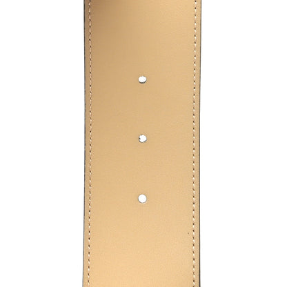 Gucci Calfskin Striped Textured Double G 50mm Belt 90 36 Black Beige 6 of 6