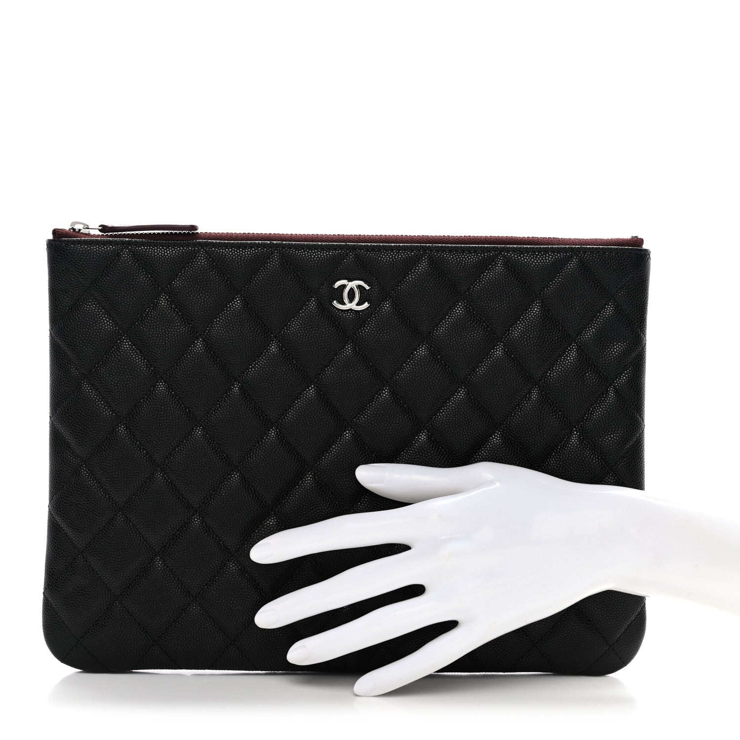 Chanel Caviar Quilted Medium Cosmetic Case Black 2 of 7