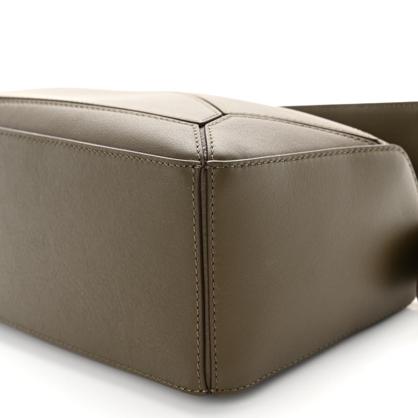 Calfskin Small Puzzle Bag Dark Khaki Green