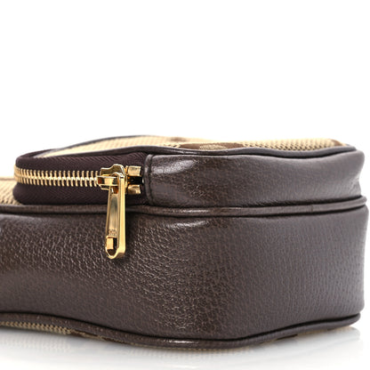 Gucci Monogram Jumbo GG Textured Dollar Calfskin Web Shoulder Bag Camel Ebony New Acero 9 of 11