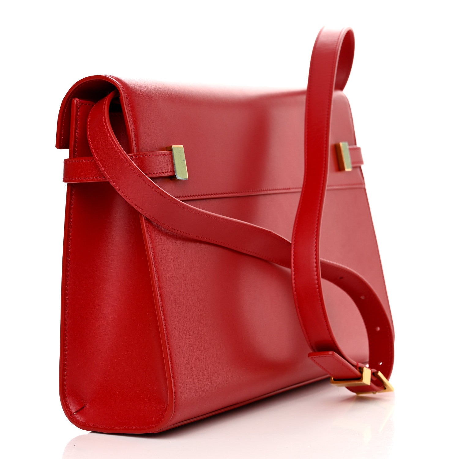 Saint Laurent Smooth Calfskin Manhattan Shoulder Bag Rouge Eros 3 of 10