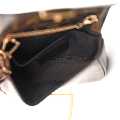 Fendi Glazed Fabric FF 1974 Nano Baguette Belt Charm Mogano Panna 5 of 10