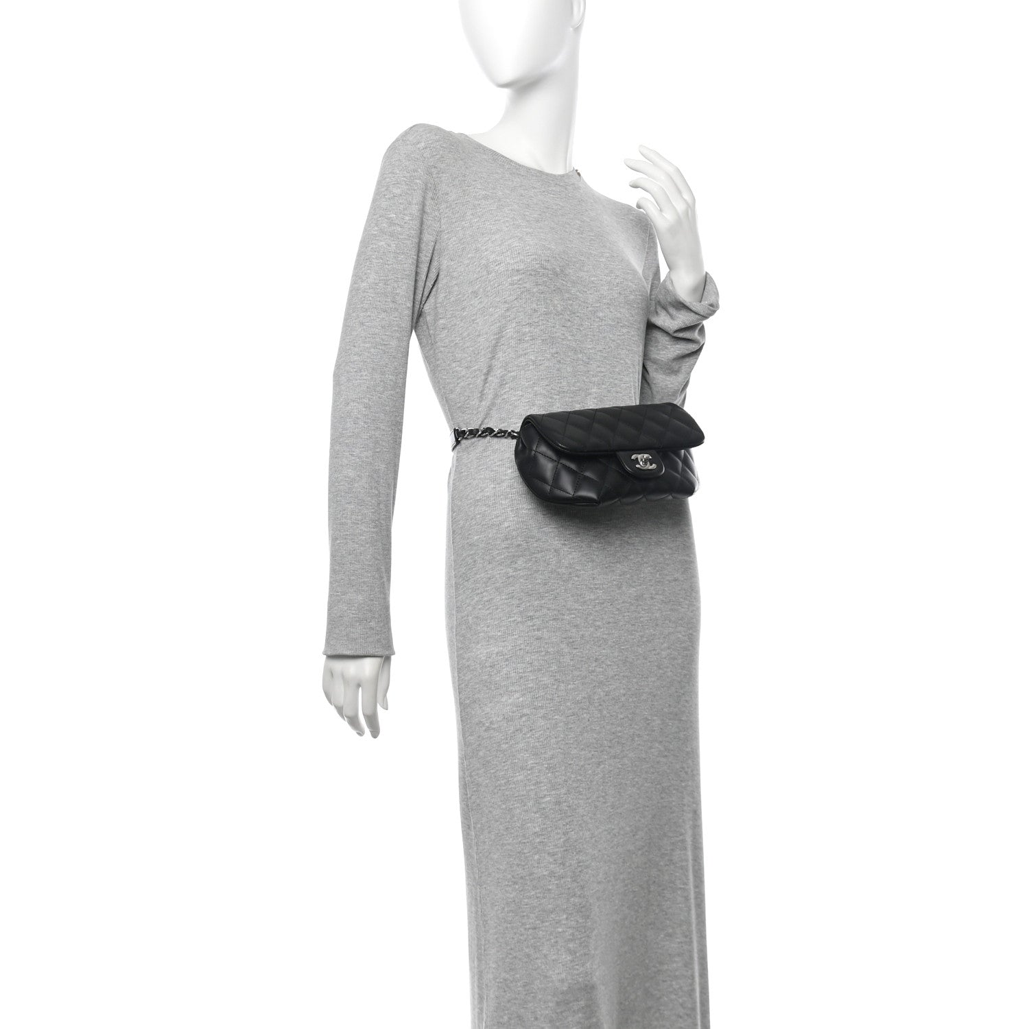 Chanel Calfskin Quilted CC Uniform Flap Belt Bag Black 2 of 10