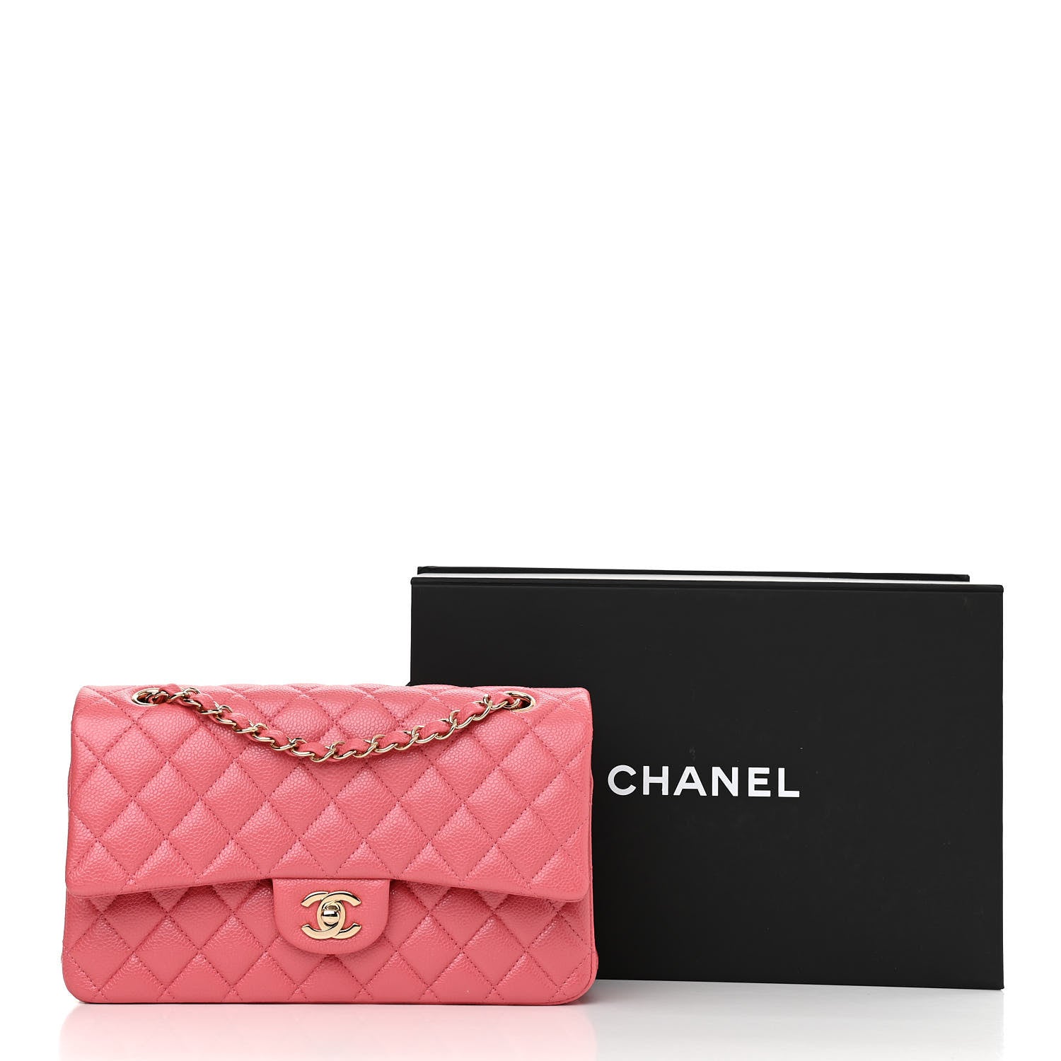 Chanel Metallic Caviar Quilted Medium Double Flap Pink 11 of 11