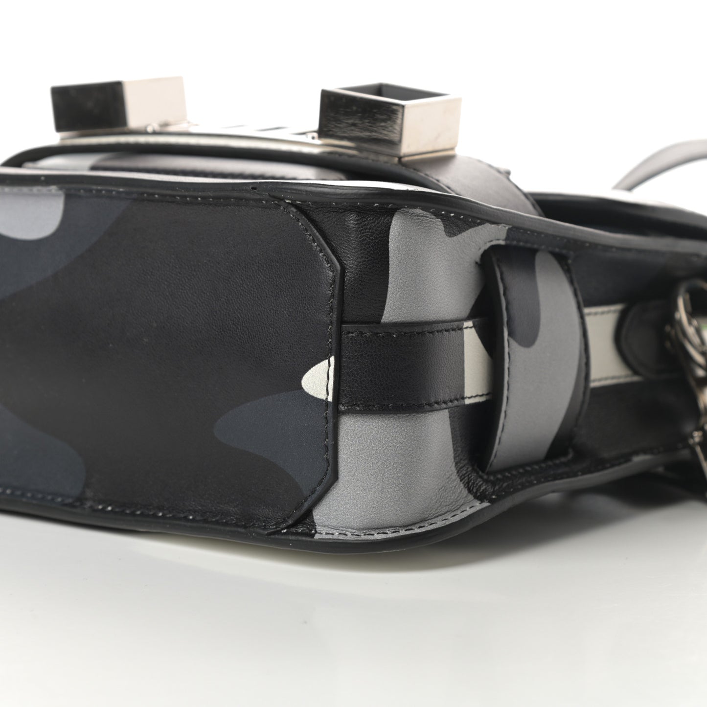 Calfskin Camouflage Tiny PS11 Classic Shoulder Bag Black