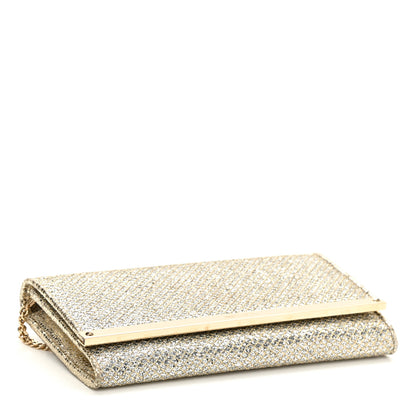 Jimmy Choo Glitter Fabric Milla Chain Wallet Champagne 4 of 9