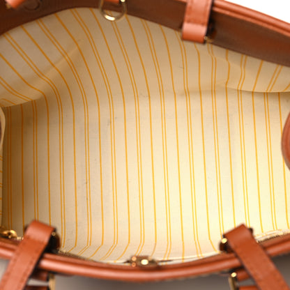 Louis Vuitton Raffia Calfskin Monogram Giant Onthego MM Tan 5 of 12