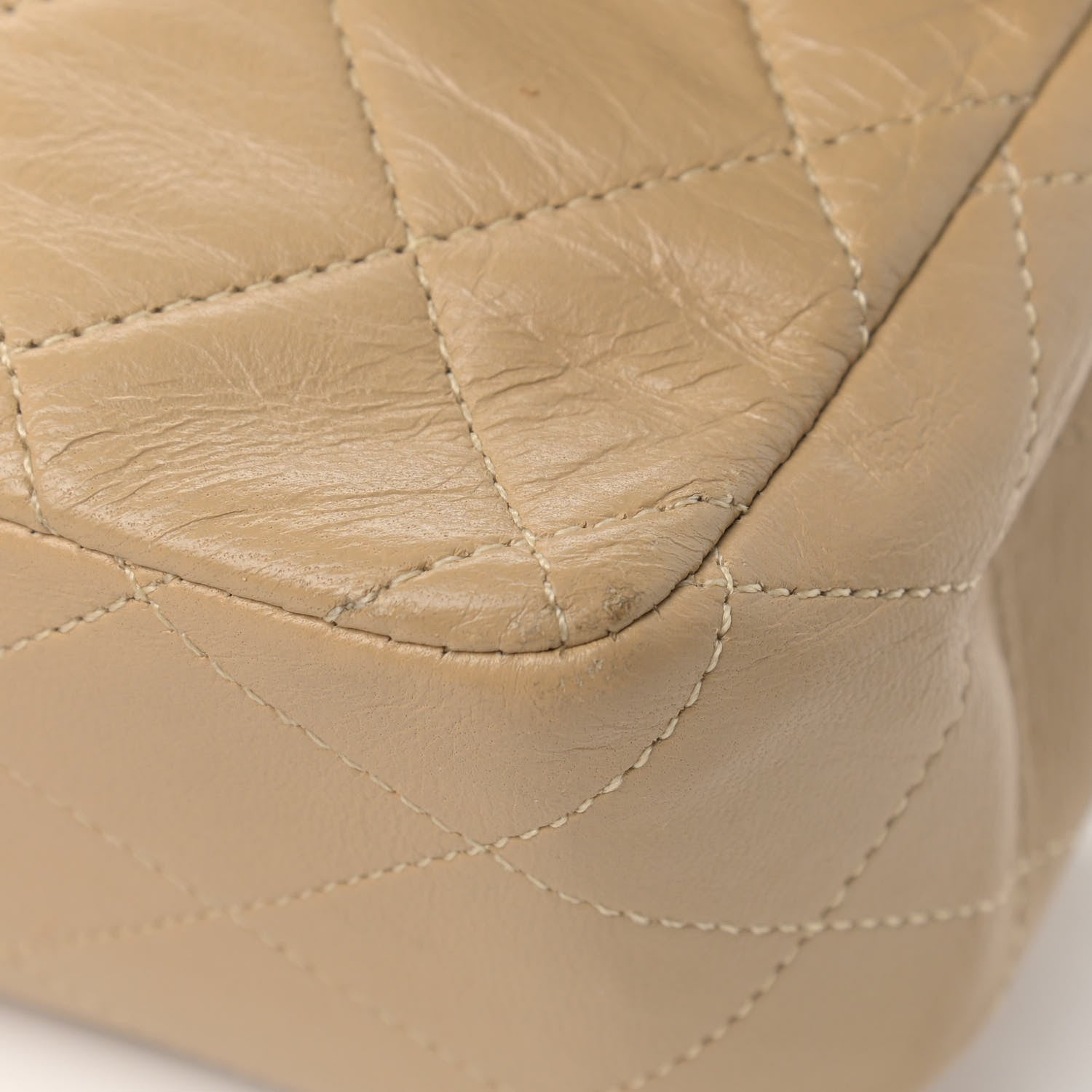 Chanel Lambskin Quilted Medium Double Flap Beige 10 of 14