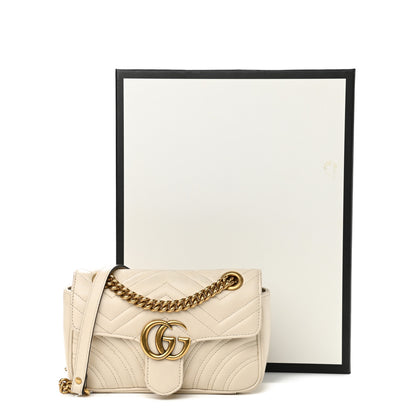 Gucci Calfskin Matelasse Mini GG Marmont Shoulder Bag White 17 of 17
