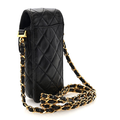 Chanel Lambskin Quilted Phone Holder Black 3 of 9