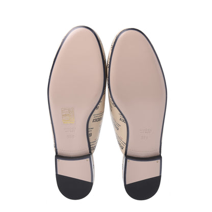 Gucci Calfskin Stamp Print Womens Princetown Slippers 38.5 Soy Black 5 of 9