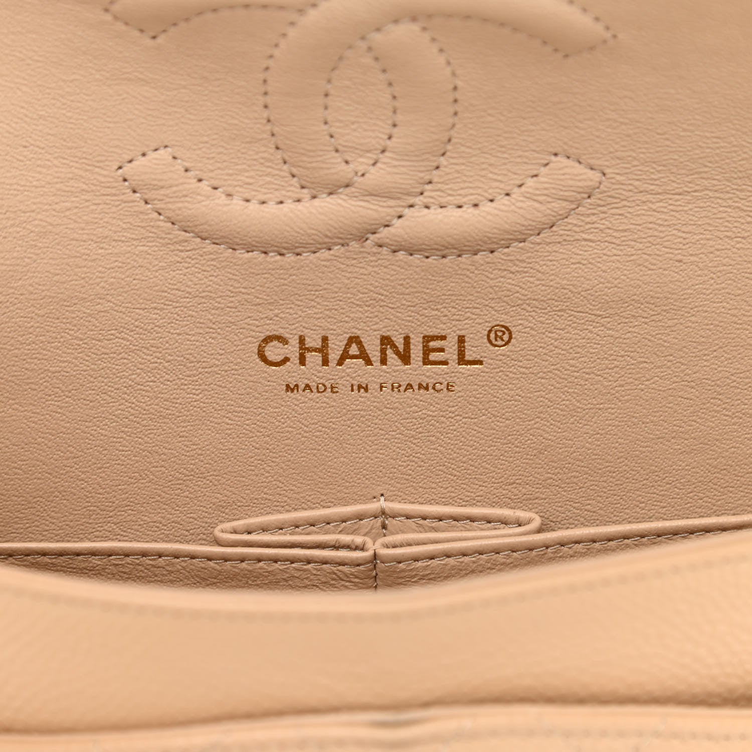 Chanel Caviar Quilted Medium Double Flap Beige 6 of 14