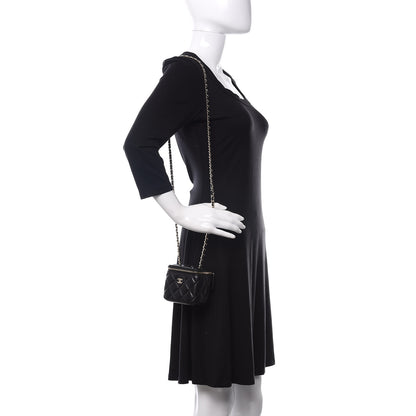 Chanel Lambskin Quilted Mini Vanity Case With Chain Black 2 of 10
