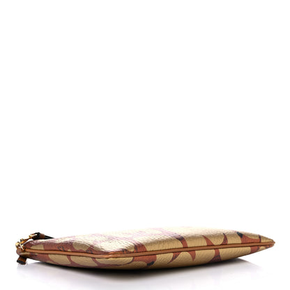 MCM Visetos Metallic Leopard Print Large Stark Wristlet Pouch Cognac 4 of 15