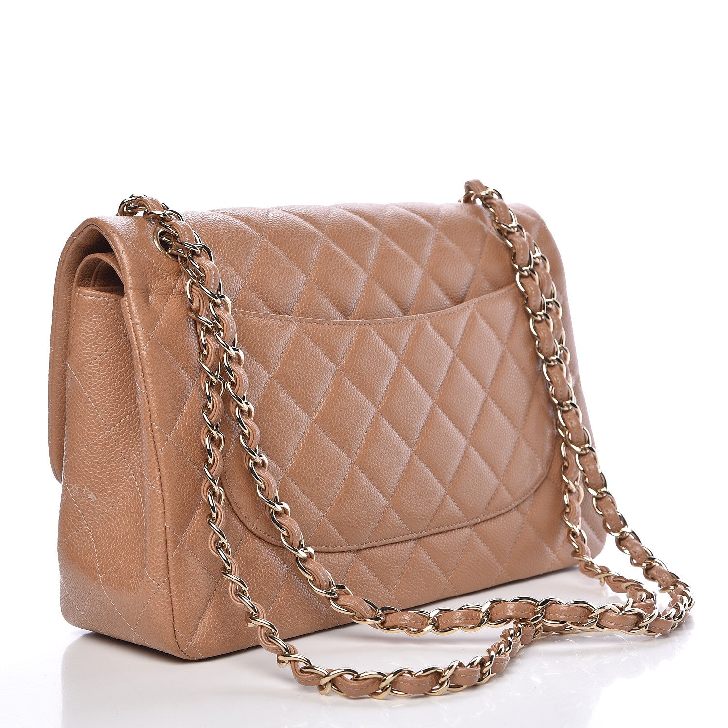Chanel Caviar Quilted Jumbo Double Flap Beige 3 of 20