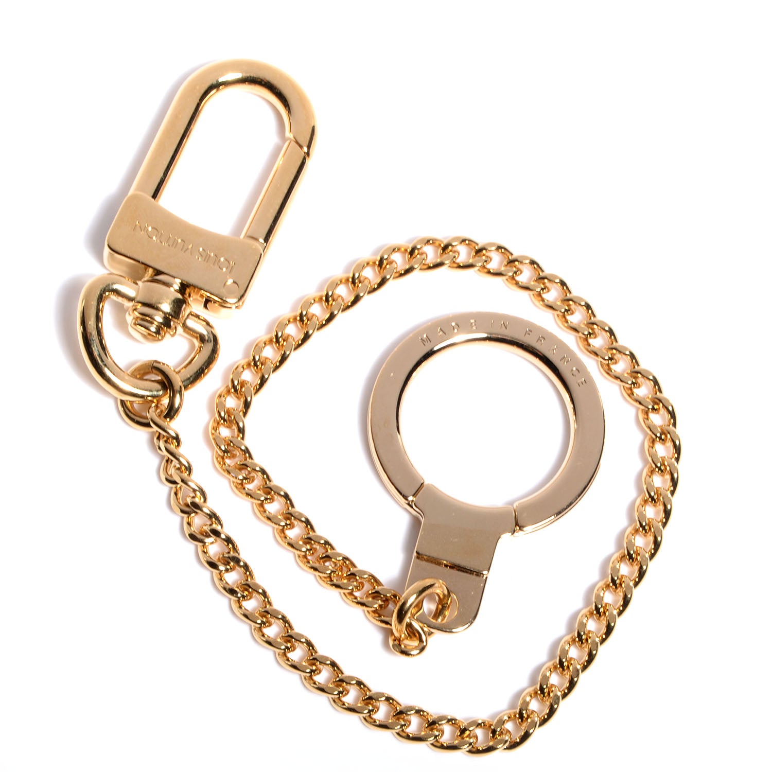 Louis Vuitton Metal Pochette Extender Key Ring Chain Gold 1 of 4