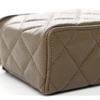 Chanel Caviar Quilted Top Handle Slim Vanity With Chain Dark Khaki 9 of 11