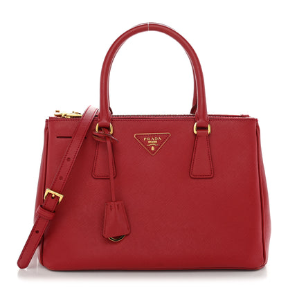 Prada Saffiano Lux Small Galleria Double Zip Tote Fuoco 1 of 13