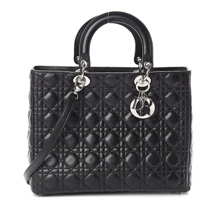 Christian Dior Lambskin Cannage Large Lady Dior Black 1 of 7