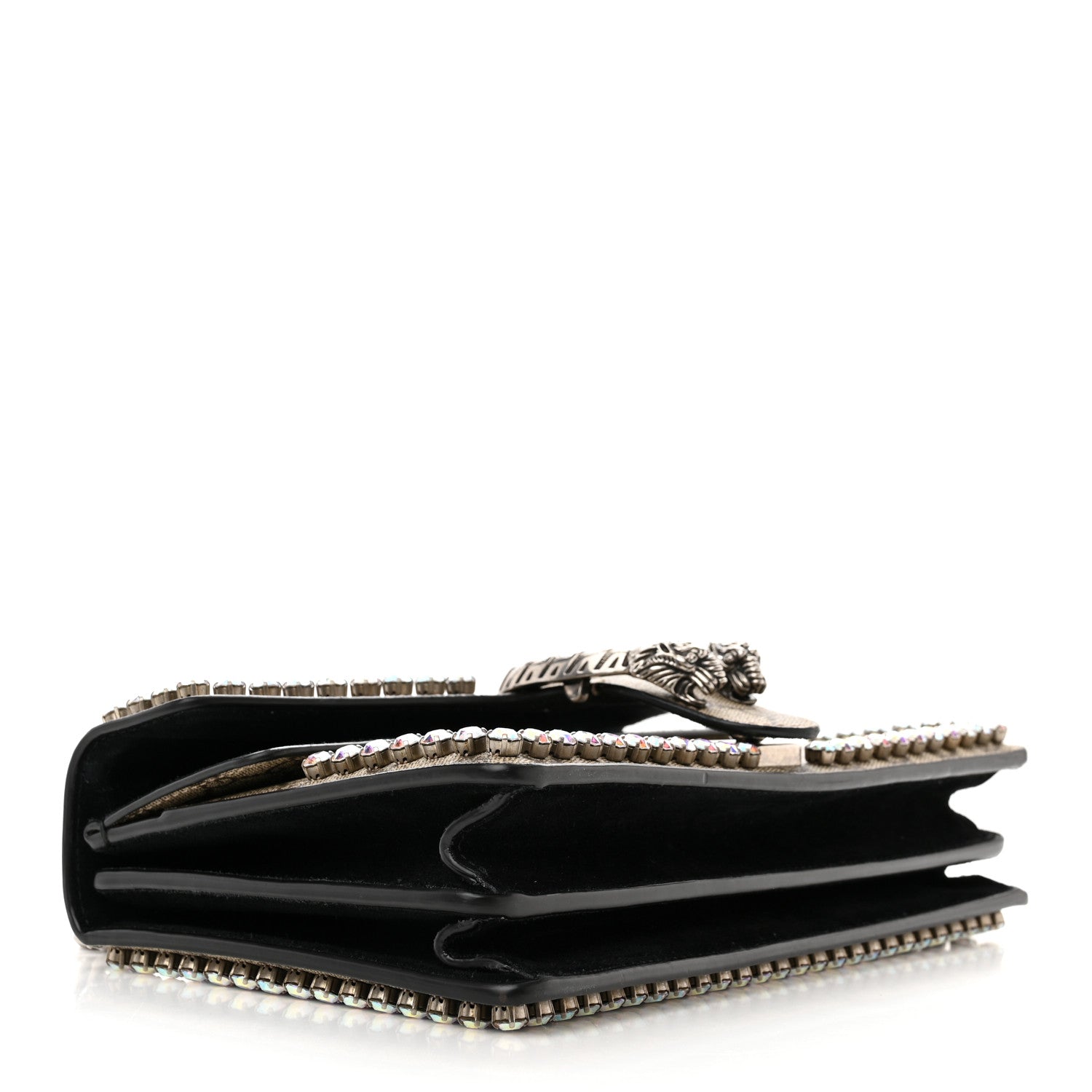 Gucci GG Supreme Monogram Crystal Small Dionysus Shoulder Bag Black 4 of 13