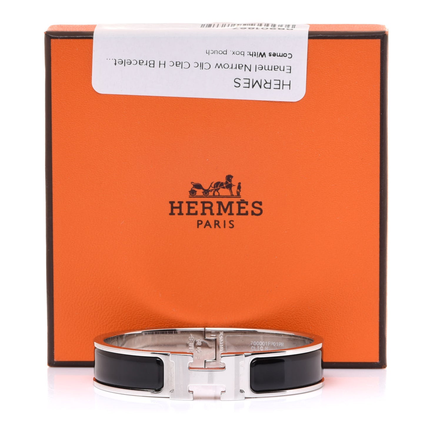 Enamel Narrow Clic Clac H Bracelet PM Black
