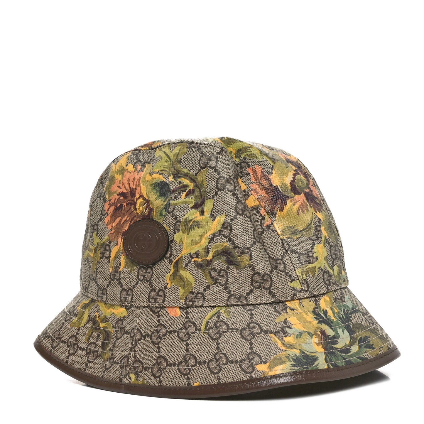 GG Supreme Monogram Azalea Calfskin Dusty Carnation Retro Interlocking G Bucket Hat S Beige Ebony Multicolor