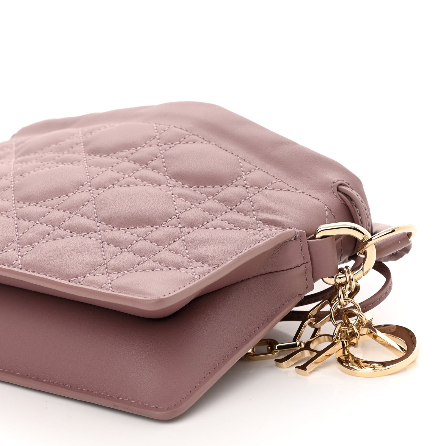 Christian Dior Lambskin Cannage Top Handle Drawstring Mini Bag Pink Peony 10 of 10