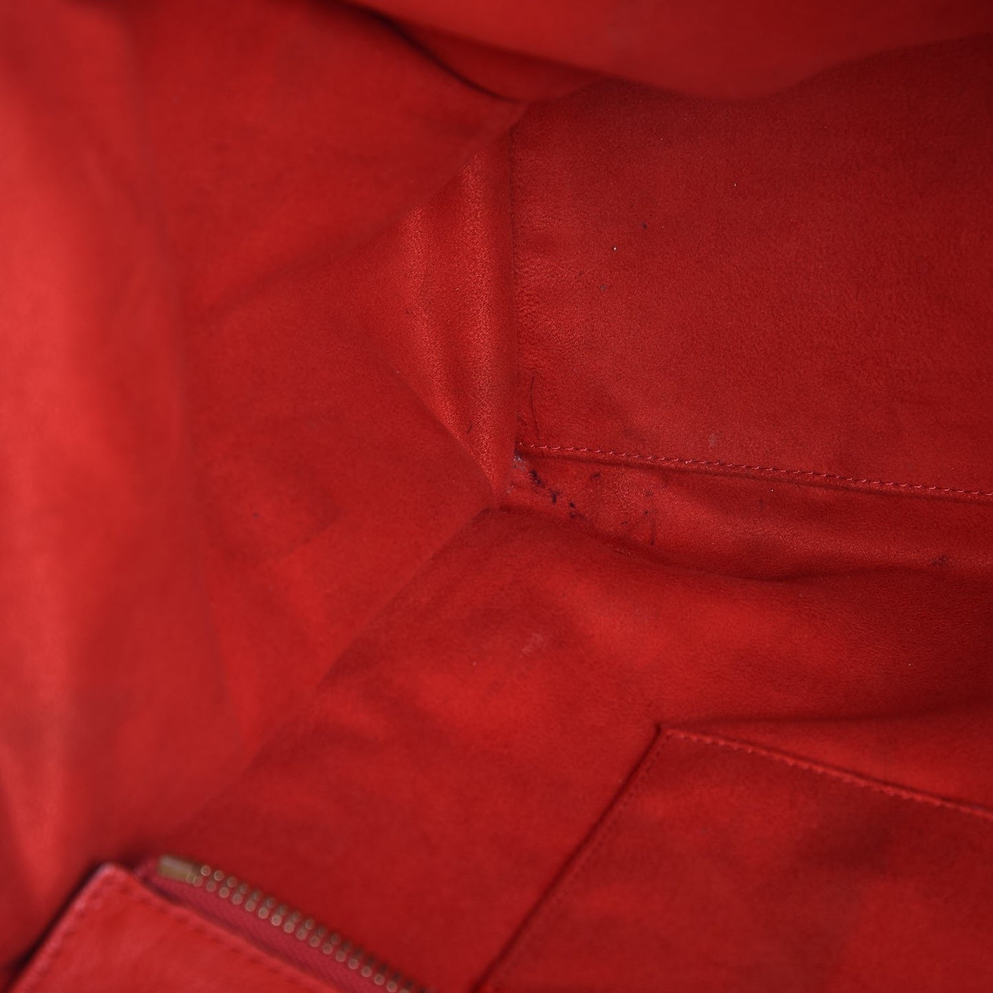 Drummed Calfskin Shoulder Luggage Red