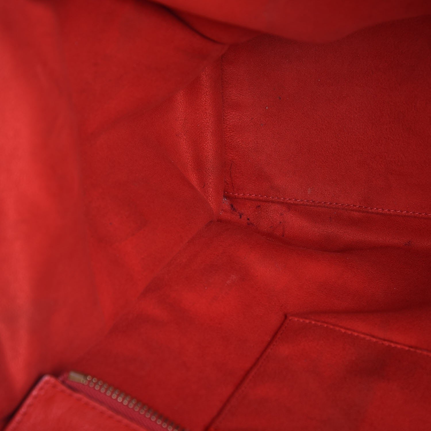 Celine Drummed Calfskin Shoulder Luggage Red 10 of 20